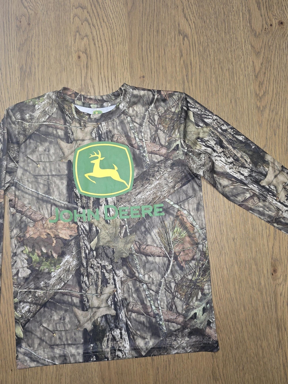 John Deere Boys' Camo Long Sleeve Shirt - Green/Yellow Logo